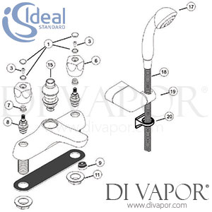Ideal Standard Swan New Bath And Shower Mixer Rim Mounted Chrome 2H 5Fh Spare Parts - IDL DV 292
